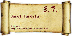 Berei Terézia névjegykártya
